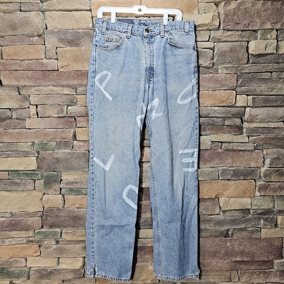 Levi's Vintage Orange Tag Upcycled High Waist 550 Relaxed Fit Jeans size 34 - Picture 1 of 11